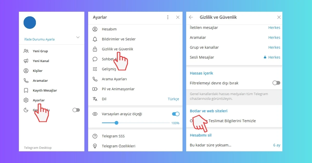 Bilgisayardan Telegram Hesap Silme