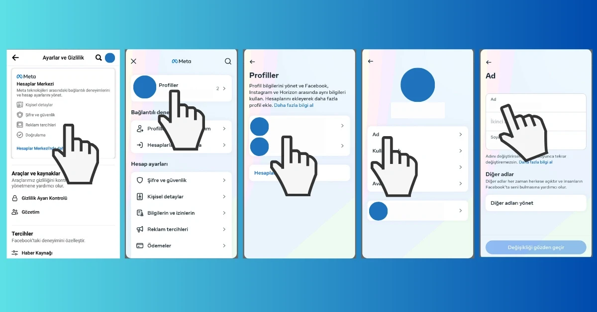 Facebook Ad Soyad Değiştirme Android Veya iPhone
