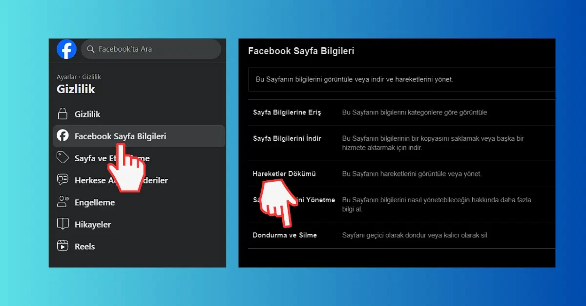 Facebook Sayfa Silme PC