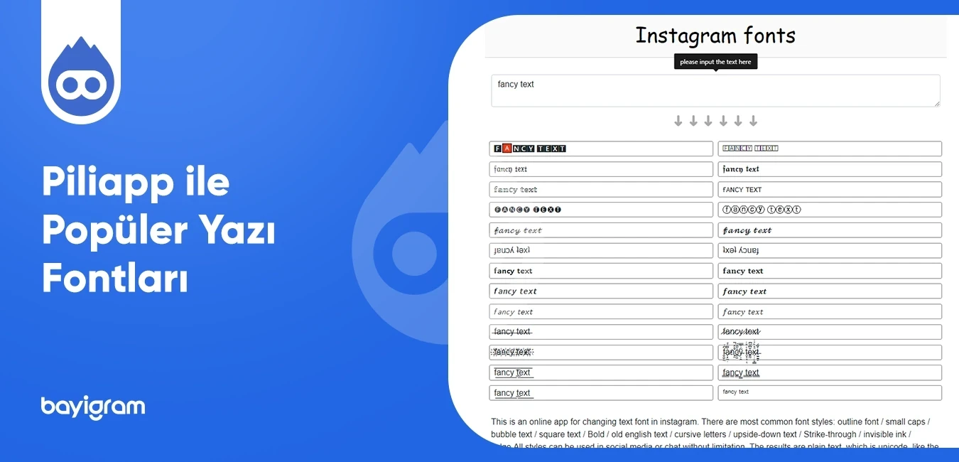 Piliapp ile Popüler Yazı Fontları Nasıl Oluşturulur
