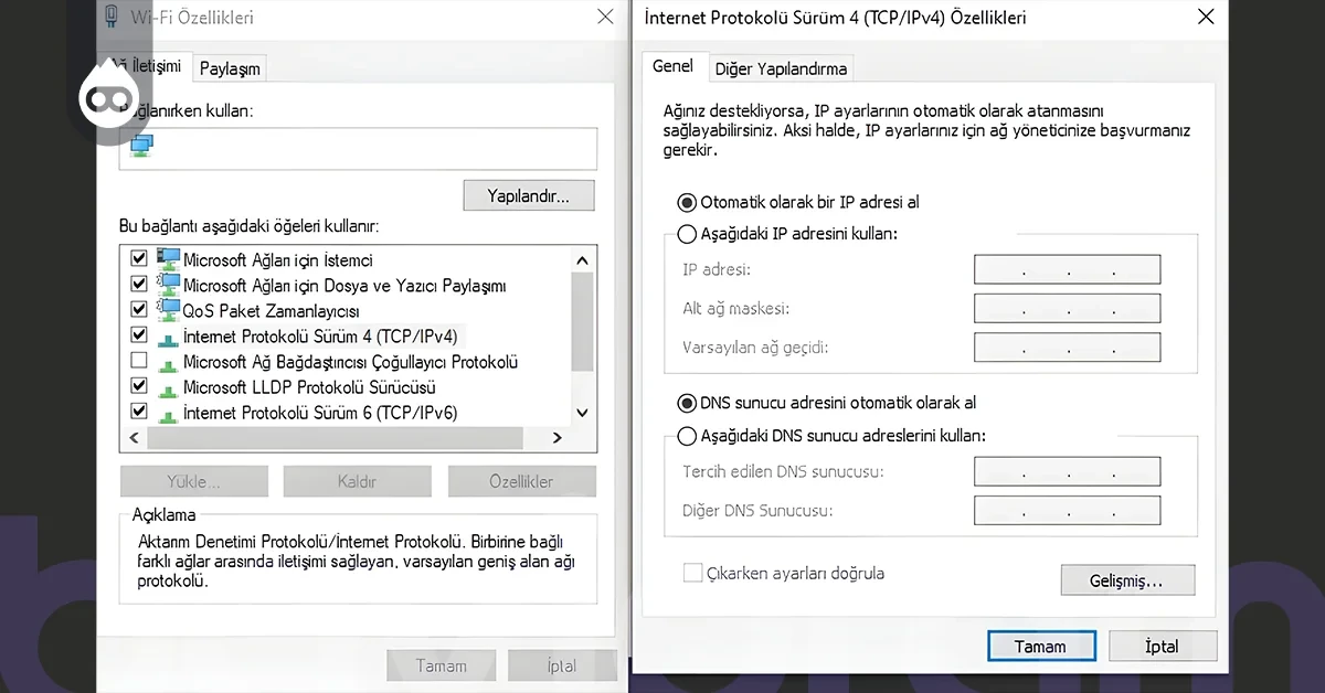Windows DNS Değiştirme Ayarları