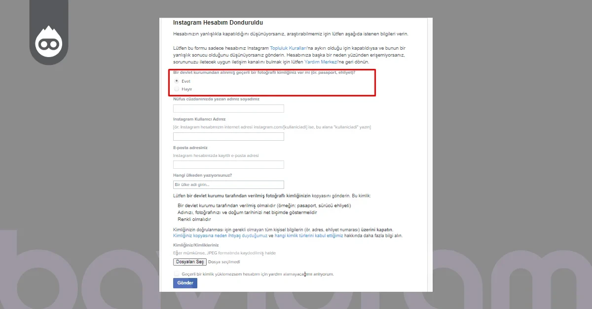 Instagram Hesabım Dondurulduysa Ne Yapmalıyım