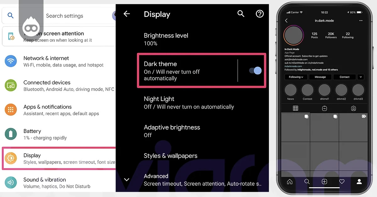 Instagram Koyu Tema Yapma Android
