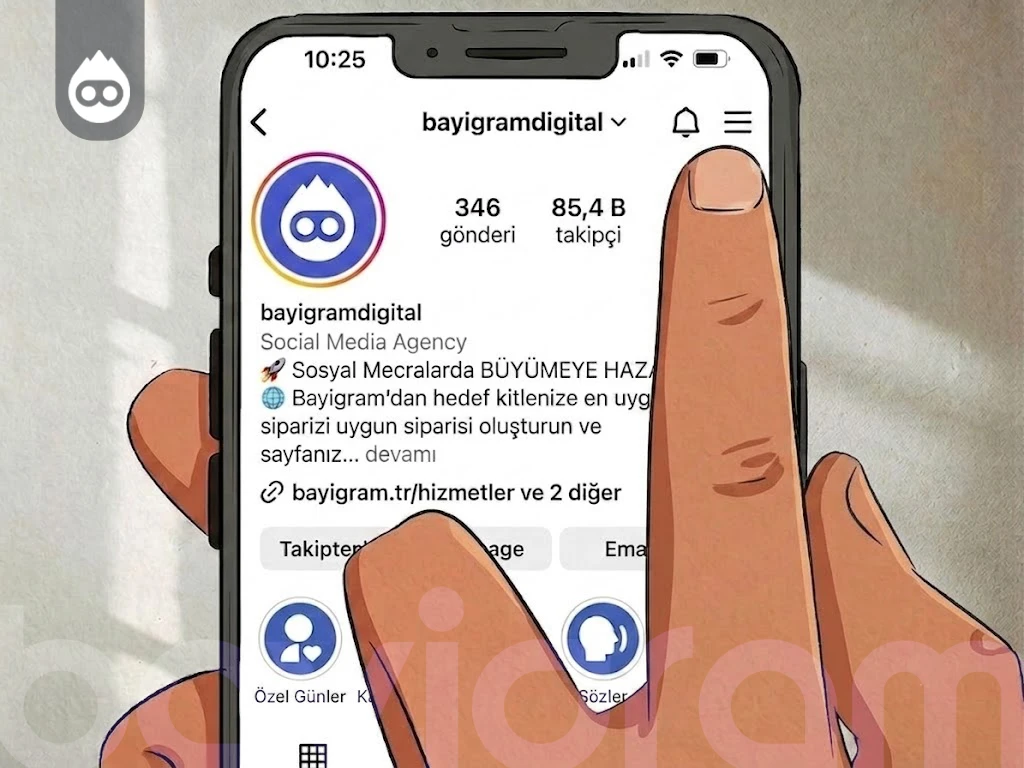 Adım 1. Profilinizin üst kısmındaki menü simgesine (☰) dokunun
