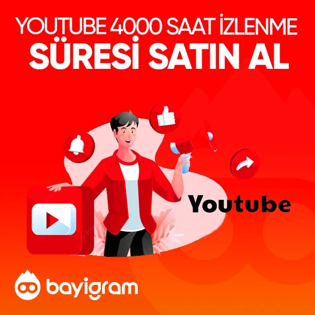 youtube 4000 saat izlenme süresi satın al