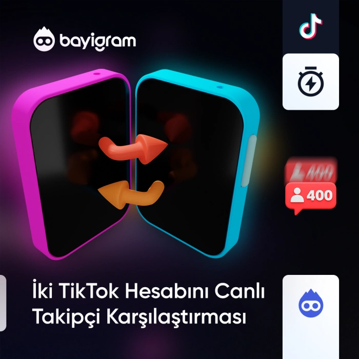 İki TikTok Hesabını Canlı Takipçi Karşılaştırması