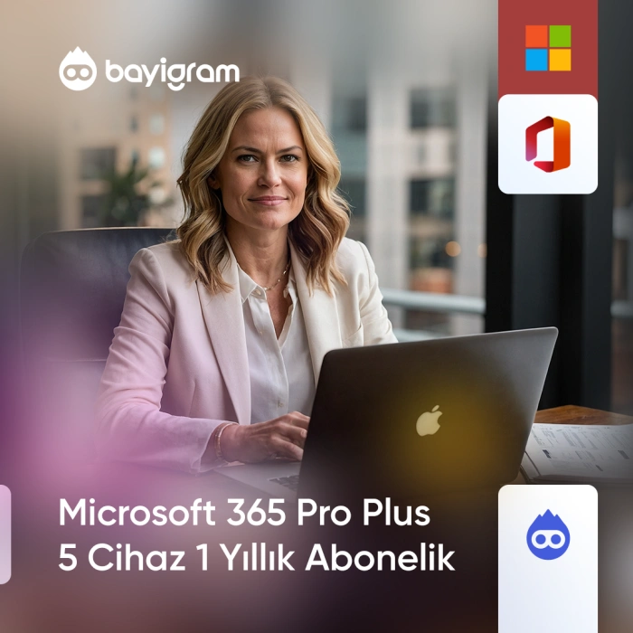 Microsoft 365 Pro Plus 5 Cihaz 1 Yıllık Abonelik