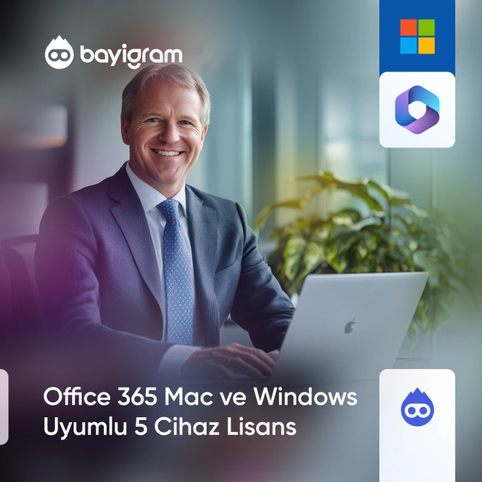 Office 365 Mac ve Windows Uyumlu 5 Cihaz Lisans