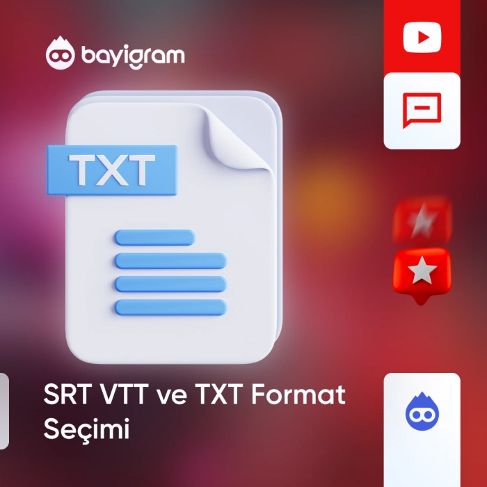 SRT VTT ve TXT Format Seçimi