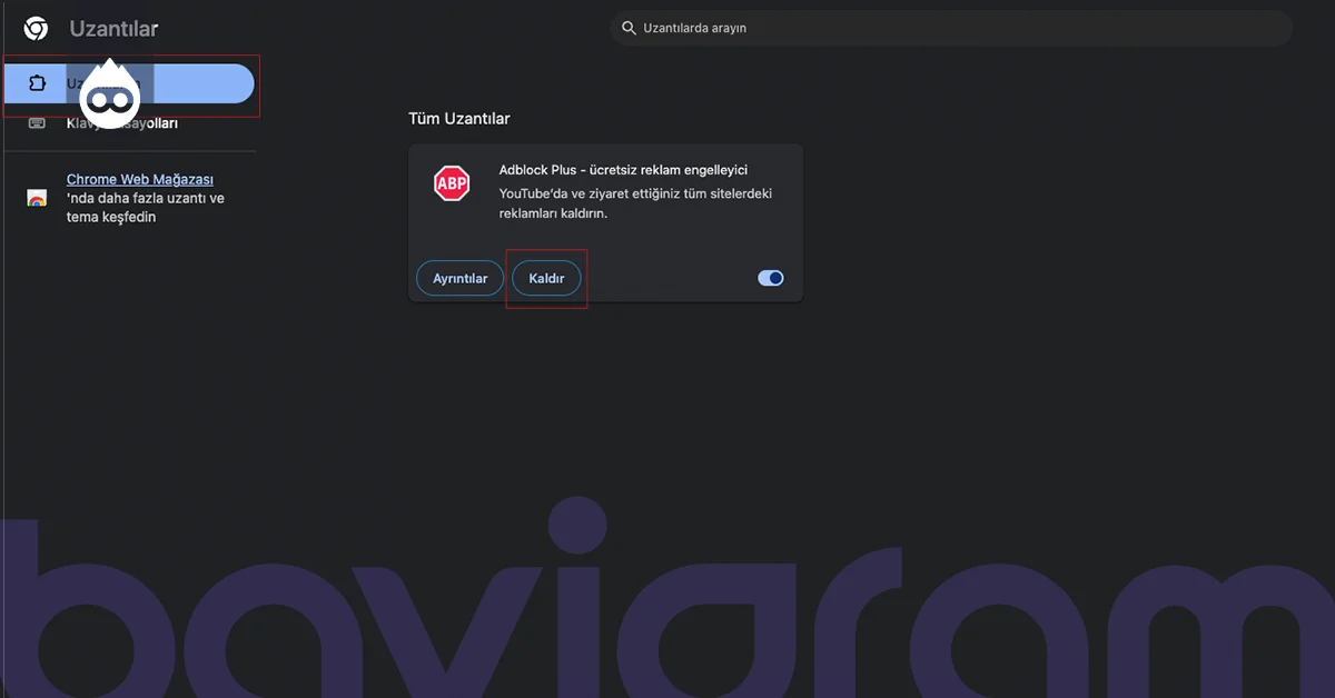 Tarayıcı Uzantılarını Devre Dışı Bırakın